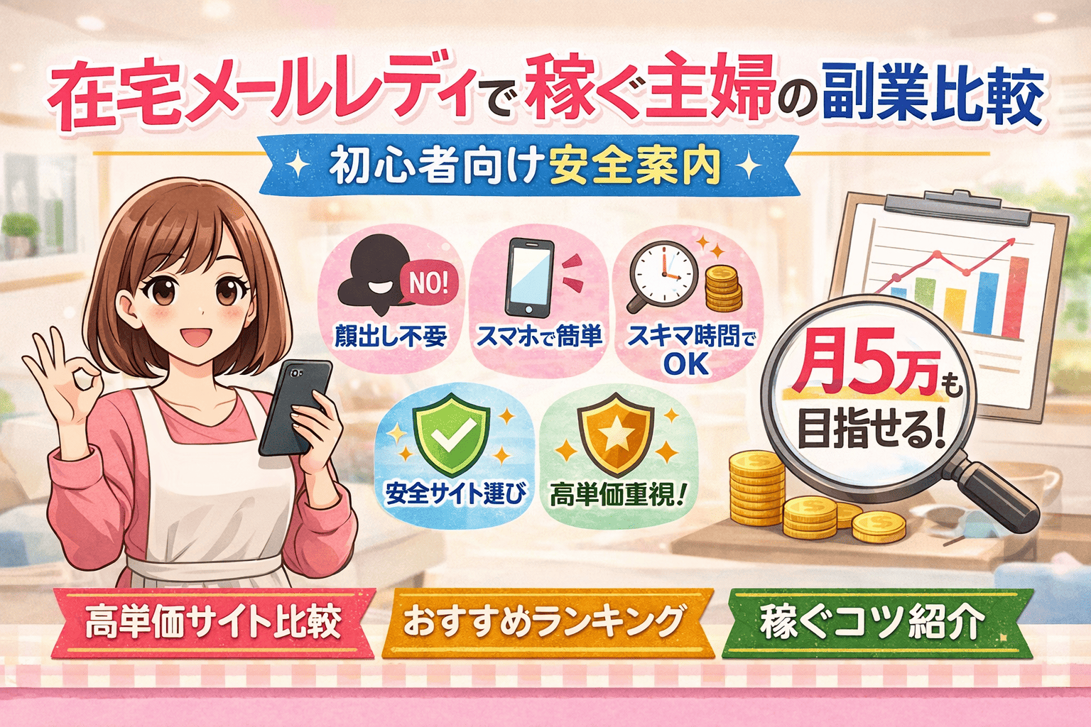 在宅メールレディで稼ぐ主婦の副業比較|初心者向け安全案内